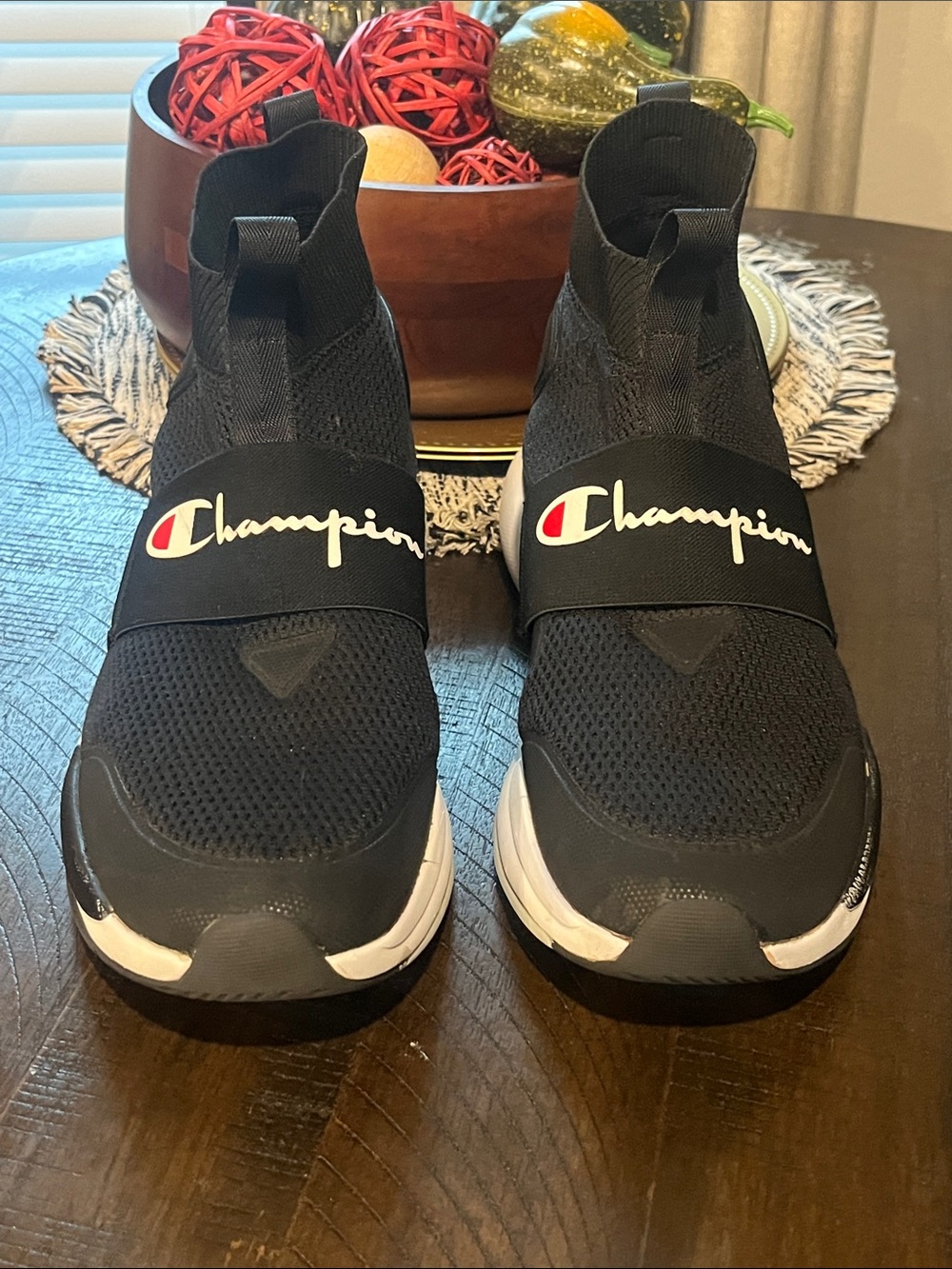 Champion Men's XG Pro high-top slip-on sneaker in black and white